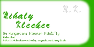 mihaly klecker business card
